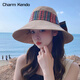 Charm Kendo Sitio web oficial Sol Protection Hat for Women in Summer Fisherman Gat Sun Hat Outdoor Beach Vacator