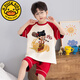 G.DUCKKIDS儿童睡衣男童夏季2025新款男孩纯棉短袖卡通中大童家居服全棉套装 【棉】NT-693 165 S码 身高143-153厘米65-85斤