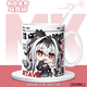Q Versión de Jietawei Dawn Cute Mug vs. Double Pamish Pamish Coffee Cup 2D Game Cup [Cup Single White] TJ3892 Exquisito [Taza] + cuchara + Tapa de la Copa +