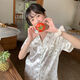 欧伦黛ins新款碎花冰丝睡衣女夏季薄款小清新休闲少女家居服套装可外穿 套YFY9901【丝滑凉感型】 M 【建议80-100斤】