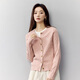 Inman Old Qian Style Retro Cardigan Sweater para mujeres 2025 Autumn New Style Fashion Commuter Sweater Light Pink XL