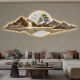 Shinniao flows water and makes money landscape paintings New Chinese style living room decoration paintings Sofa background wall hanging paintings Atmospheric tea room wall decoration 13548 90*30 exquisite carved crystal porcelain paintings-no lamp style