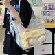 Sac à corps crossbody mignon sac fourre-tout contrasté couleur étudiant grande capacité épaule simple sac crossbody transparent sac à douleur sac bébé bleu