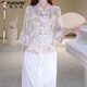 
Woodpecker (TUCANO) 2025 summer new Chinese style sunscreen jacket for women retro elegant age-reducing versatile casual button top Pink S