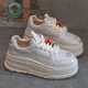 
Woodpecker super hot small height-enhancing thick-soled shoes for women 2025 new spring European goods various board shoes and sponge cake small white shoes silver polish T-3888 35