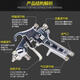Dongcheng W-71/77 upper and lower pot spray gun paint spray gun furniture wood car pneumatic spray gun paint gun SN7374 W-71-1.8s (sucking top type) [lower pot]+