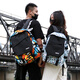 TRUFFL2025 Schulbag Graffiti Männlich Großkapazität Mittelschule Rucksack weibliche Grundschule Travel Mountesering Computer Rucksack Schwarz Videospiel Coole Farbe