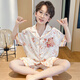 Nezha Ao Bing Bings Pajamas Summer Sail Silk Silk Manga corta Estilo delgado 2025 NUEVO BIÑO PEQUEÑO Ropa para el hogar Juego de seda de nieve de Ice Jy 6636 Kapibala 120 Niños intermedios 12 Altura de tamaño 115-125cm48jin [Jin equivale a 0.5 kilogramo]