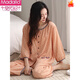 
Modal pure cotton 7-quarter sleeve pajamas for women in summer short-sleeved cropped pants for summer thin large-size cotton home clothing set 4840 [women's style] M 80-100Jin [Jin equals 0.5 kg]
