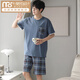 Modal Pyjamas Herren-Sommer-Kurzärmel-Shorts für sommerliche dünne Baumwollstreifen können außerhalb von Freizeitkleidungsanzug DGG-Z679 9347 L [empfohlen 100-130jin [Jin gleich 0,5 kg] tragen]