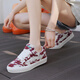 LIGHTNING X STORM Picasso paintings jointly created by Lightning men and women's shoes Revenge Storm Little Fragrance Bread Shoes Heightening Couple Skateboard Shoes D6227 Cherry Red 44