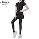 Jeep Spirit Yoga-Anzug für Frauen Frühling und Sommer lose atmungsaktive Fitnesskleidung Schnell trocknende Kleidung Training im Freien Sportbekleidung Kurzärmel Lotus lila [kurze Ärmel] Sechs-teilige TC18394 S