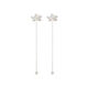 Zhuqing 999 foot anemone tassel ear wire sterling silver earrings for women, high-end light luxury temperament long earrings new earrings 999 foot anemone ear wire gift box packaging