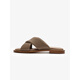 
Le saunda (le saunda) [soft bread] summer new genuine leather flat solid color sheepskin wears one-line sandals women's shoes 12801 3M black BKK 34