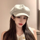 CGEDIAO off-white pearl beret women's 2025 new autumn and Korean version versatile face-showing small retro newsboy octagonal hat #1194-beige M (54-58c) can basically be worn