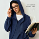 Olrain Ouruier hooded sweatshirt cardigan jacket women's autumn 2025 new small temperament top flower gray S