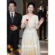 
LISM International first-line brand high-end wedding dress 2025 new young mother-in-law wedding banquet dress fake two-piece dress can be champagne color L