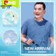 Pierre Cardin im mittleren Männer im mittleren Alter T-Shirt Summer Fashion Ice Seide Kurzärärmelte Top Dad Summer Round Neck Loous Casual Sports Anzug [Shorts Set] 698 Blue Grey L /170