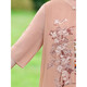 Yu sen yi Fat Mom Sommerkleid plus Fett plus großer Cheongsam Sommer mittleren Alters und älteren Temperament Chiffon Rock 6629 Pink Lotus Pulver 4xl empfohlen 140150jin [Jin gleich 0,5 kg]