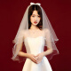 Jiayan NUEVO estilo coreano Velo pequeño y un velo y un velo y una novia Accesorios de boda Photo Studio Photo Veil Multi-capa Estilo hinchado 09 Bow Large Bow White 60cm-80cm