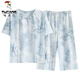 Tucano; Pajamá de pijama de manga corta de estilo carpintero de estilo carpintería para el estilo de algodón de algodón para el algodón de algodón de algodón para mujeres para el estilo delgado de verano se pueden usar fuera de LZZE9901 L (recomendado 95-115Jin [Jin equivale a 0.5 kg])
