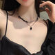 Miaoyijia Necklace Women's 2025 New Light Luxury Niche High-End Black Clavicle Chain Double-Stacked Sweet Cool Necklace Pendant Accessories Double-Stacked Black Necklace