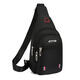 Raft Core Chest-Bag Herren One-Shoulder Crossbody Body wasserdichtes Oxford Stoff Brust Trendy Sport und lässige kleine Cross-Bag-Rucksack Herrenbeutel Leder 9905 Schwarz