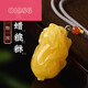 OIDSG Fat Dong Lai quality beeswax carving pendant one thing one picture Russian material yellow honey amber Guanyin Maitreya Buddha 520 lover jp5409