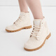 PALLADIUM Pampa HiMcr Fashionable Simple Solid Color Washing Wear-resistant and non-slip High-top Canvas Shoes Men and Women Smoke White/Light Brown 38