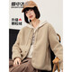 Snow Flying Jacket Women's Sweet Style Granular Velvet Spring and Autumn Versatile Warm Button Top Khaki M