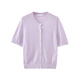 Shuiyunjian Purple avant épaule avant à manches courtes pour femmes tops lâches Couleur solide Commutation simple 2025 automne nouveau style rose violet m