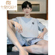 Modal Herren Pyjamas Herren Sommer Dünne kurzärmelige Shorts und Fettpläuspunkt- und junge Menschen können außerhalb von 9928# XL zu Hauskleidung tragen [vorgeschlagen 120-140jin [Jin gleich 0,5 kg]]