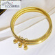 VZZS3D hard gold bracelet gold three-ring bell set bracelet pure gold 999 fine aperture frosted gold bracelet for women single aperture bracelet 54#3.80g