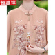 Hengyuanxiang fette Mutter Sommer Cheongsam Kleid Sommer-Chiffon-Rock Großgröße 2025 Neues Frauenmuttertemperament mittleren Alters 6629 Pink Lotus Pulver 7xl Empfohlen 170-180jin [Jin gleich 0,5 kg]