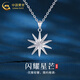 China Gold (CHINA GOLD) PT950 platinum star pendant for women, high-end platinum star necklace, light luxury niche birthday gift for girlfriend PT950 platinum star pendant, about 2.6g, free silver chain
