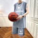 Ran de la même chemise sans manches estivale de Yilan pour garçons, combinaisons de basket-ball pour garçons, juniors et seniors du lycée, Big Children's Sports Vest Shorts 6636 Gray foncé + short Quality Assurance 2xl 140-160jin [Jin est égal à 0,5 kg]