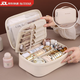 Bangboshi Cosmetic Bag Portable Storage Bag Partitioned Light Luxury Premium Travel Special Portable Toiletries Bag Large Capacity Cosmetics Partitioned Storage Bag Milk Apricot White