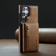 Yiyan convient au boîtier de téléphone mobile Samsung S24 Galaxy S23ultra Business Retro S23FE Carte Wallet S24 + Case de charge sans fil brun clair + sac de carte magnétique Samsung Galaxy S24ultra