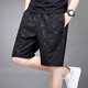 Romon Casual Shorts para hombres 2025 Summer transpirable delgado suelto de hielo seco seco seda de baloncesto de gran tamaño Pantalones de cinco puntos 7022 Color negro de bolsillo de bolsillo de color negro 3xl 150-165Jin [Jin es igual a 0,5 kg]