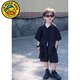 G.DUCKKIDS boys summer short-sleeved shirt set 2025 new flash diamond small and medium-sized children's baby Korean style two-piece set trendy and cool vest + shirt + shorts three-piece set 150 [height 146-15565-7