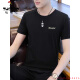 Holzspecker-Eis Silk T-Shirt Herren Kurzarm Sommer Schnell trockener Körperbarren Kleidung runden Hals T-Shirt Trendy Herren halb Ärmeln Trendy Marke D1416 Weiß M 100jin [Jin ist gleich 0,5 kg] -110jin [Jin gleich 0,5 kg]