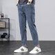 
Seven Wolves High-end Men's Business Jeans Men's Summer 2025 New Fashion Brand Washed Slim Feet Cropped Pants Men 9901 Blue Gray 28