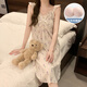 京濮飞HelloKitty云朵棉睡衣女吊带睡裙可爱胸垫家居服 9923#睡裙-带胸垫 XL 170