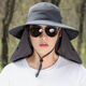 Hat de soleil fini masculin UV Sun Protection Sun Face Masque Fisherman Chatte extérieur pêche respirant Cool Sun Hat 1592-KAKI Réglable (chapeau + masque)