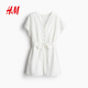 H/M2025 Summer New Women Fashion Fasual Casual вышитая хлопковые комбинезоны 1293953 White S 160/88