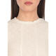 MSGM women's sleeveless dress with white cotton material round collar rear zipper solid color slim fit evening dress white one size 40
