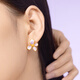 Century Yuan Iris Gold Earrings 3D Hard Gold as a birthday gift for your girlfriend, about 2.54g