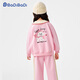 Batibadi Herbst neues Baby und Kleinkind Girls Sweatshirt Anzug Casual Fashion Jacket und Jogginghose Pink Doudu Hund 130