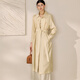 
ROEYSHOUSE French Temperature Acetate Trench Coat for Women 2025 Autumn New Intellectual Khaki Medium-length Jacket 12593 Khaki (delivery belt) M