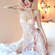 Lange Nacht lange sexy Unterwäsche weibliche klassische klassische Sticks-Cheongsam-Uniform verführerische Pyjama 1278 Red One Size (80-140jin [Jin ist gleich 0,5 kg]))